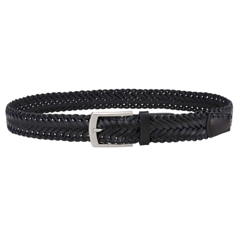 Osprey Mens Dean Plaited Leather Belt / Black